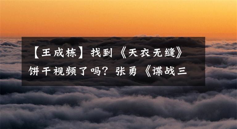 【王成栋】找到《天衣无缝》饼干视频了吗?张勇《谍战三部曲》有这样的联系