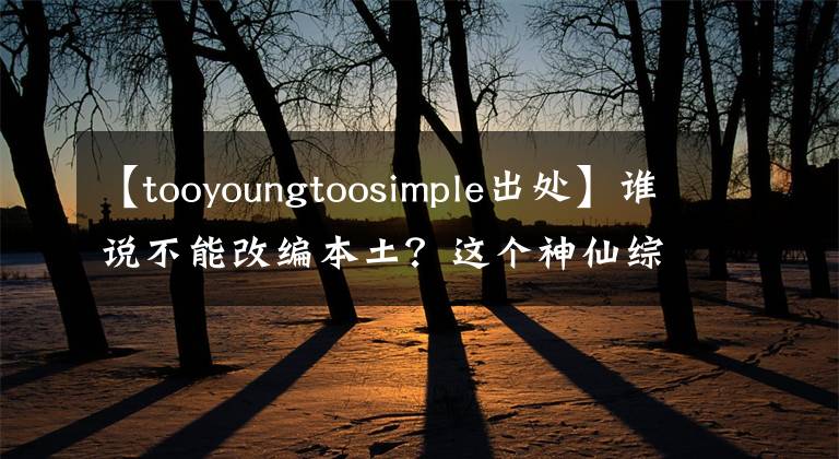 【tooyoungtoosimple出处】谁说不能改编本土?这个神仙综艺,疯狂的脸键盘侠