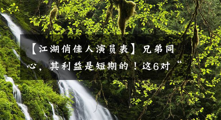【江湖俏佳人演员表】兄弟同心,其利益是短期的!这6对“团结赚钱”的明星个个身价不菲
