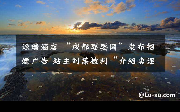 派瑞酒店 “成都耍耍网”发布招嫖广告 站主刘某被判“介绍卖淫罪”