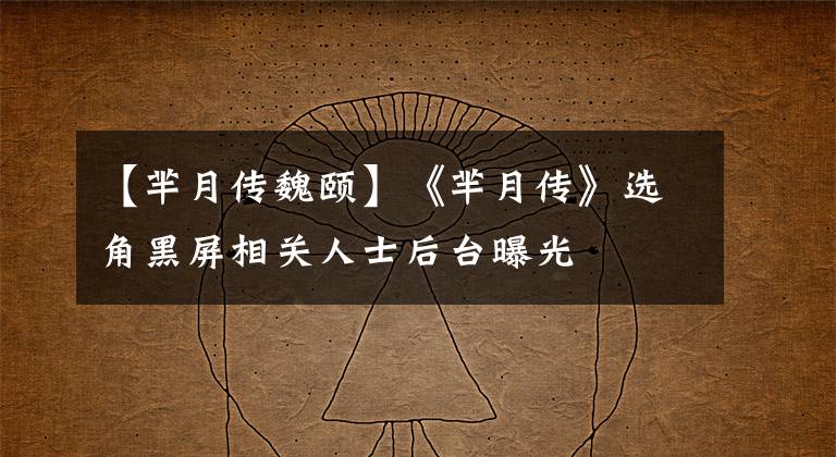 【芈月传魏颐】《芈月传》选角黑屏相关人士后台曝光