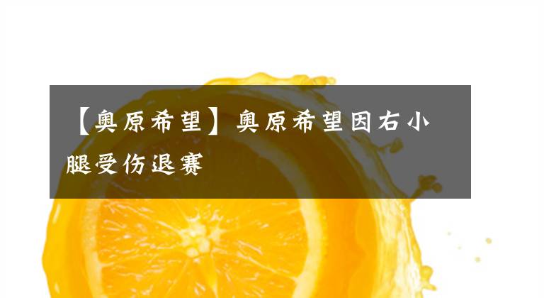 【奥原希望】奥原希望因右小腿受伤退赛