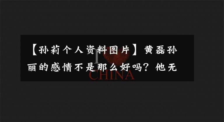 【孙莉个人资料图片】黄磊孙丽的感情不是那么好吗?他无意中说的几个字证明了两个人的关系