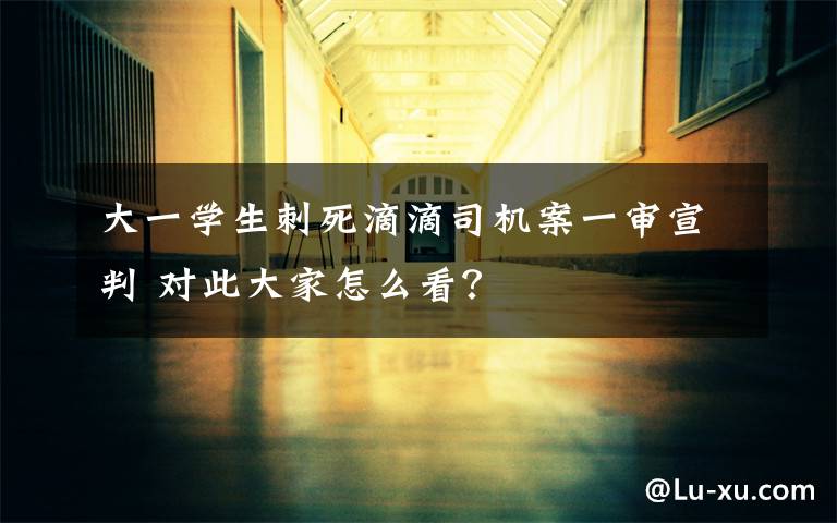 大一学生刺死滴滴司机案一审宣判 对此大家怎么看?