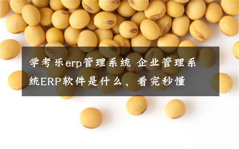 学考乐erp管理系统 企业管理系统ERP软件是什么,看完秒懂