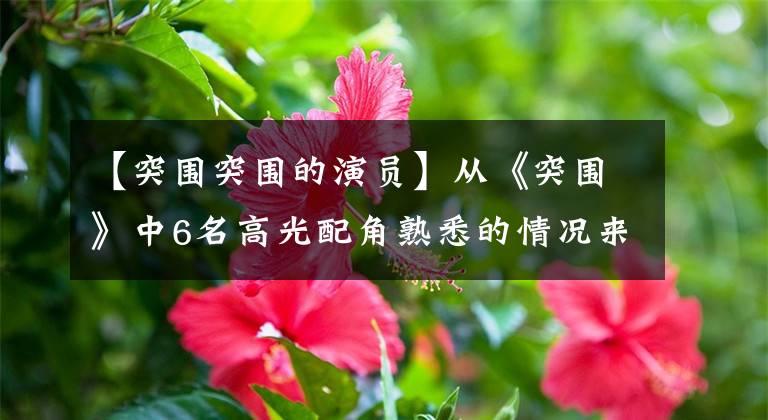 【突围突围的演员】从《突围》中6名高光配角熟悉的情况来看,不一定能说出演员的名字。