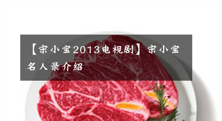 【宋小宝2013电视剧】宋小宝名人录介绍