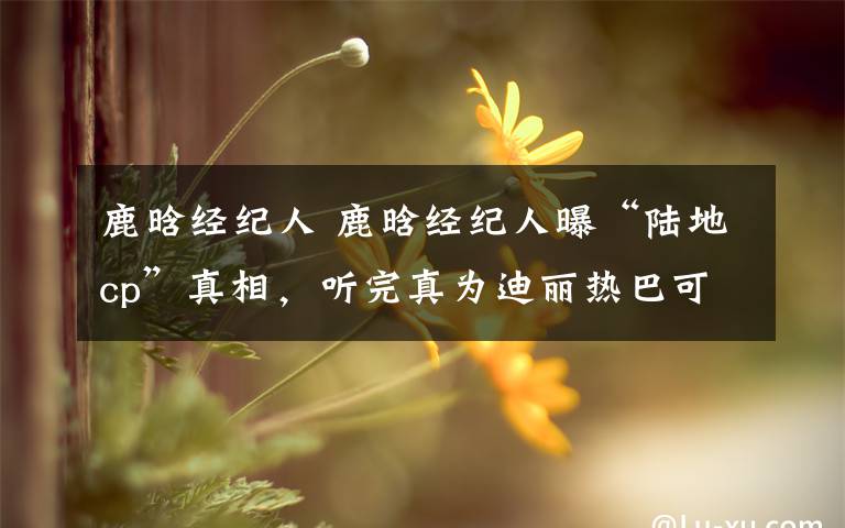 鹿晗经纪人 鹿晗经纪人曝“陆地cp”真相,听完真为迪丽热巴可惜!