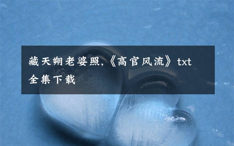 藏天朔老婆照,《高官风流》txt全集下载