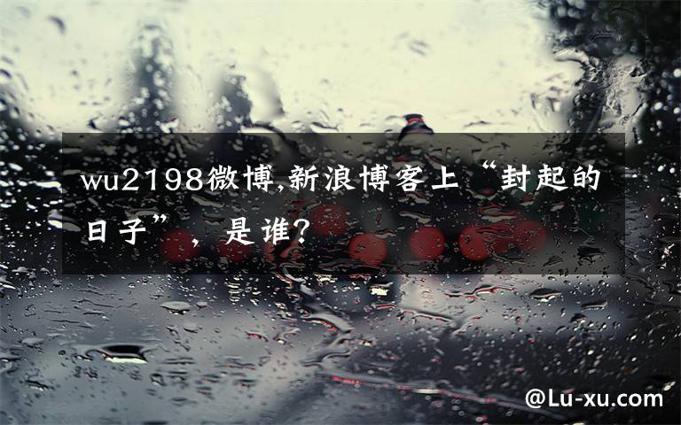 wu2198微博,新浪博客上“封起的日子”，是谁？