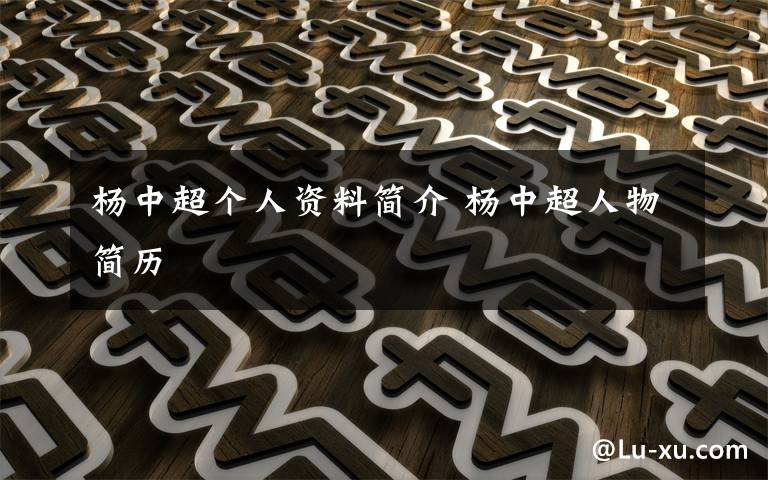 杨中超个人资料简介 杨中超人物简历