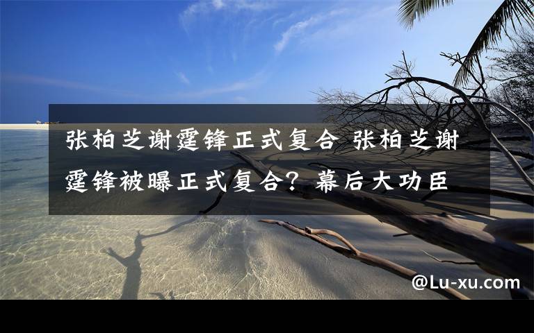 张柏芝谢霆锋正式复合 张柏芝谢霆锋被曝正式复合?幕后大功臣竟是他