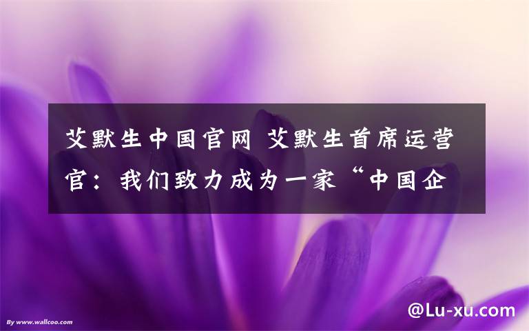 艾默生中国官网 艾默生首席运营官:我们致力成为一家“中国企业”