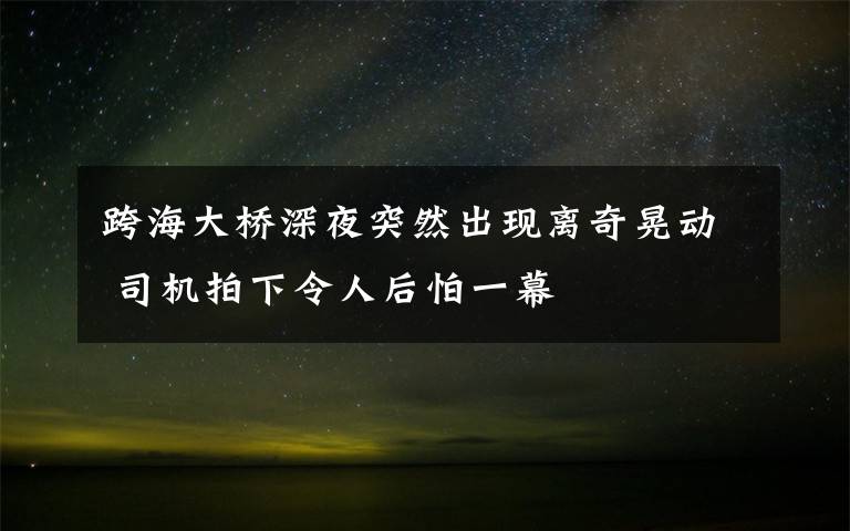 跨海大桥深夜突然出现离奇晃动 司机拍下令人后怕一幕