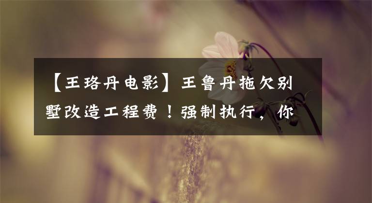 【王珞丹电影】王鲁丹拖欠别墅改造工程费!强制执行,你看过她的几部电影?