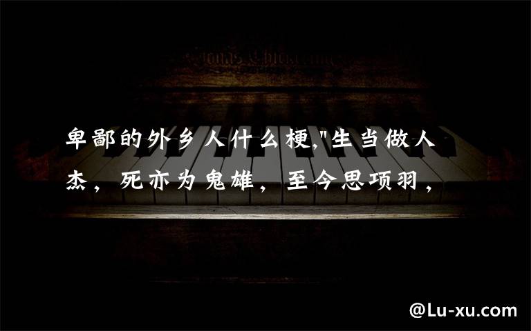 卑鄙的外乡人什么梗,