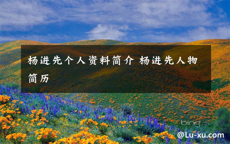 杨进先个人资料简介 杨进先人物简历