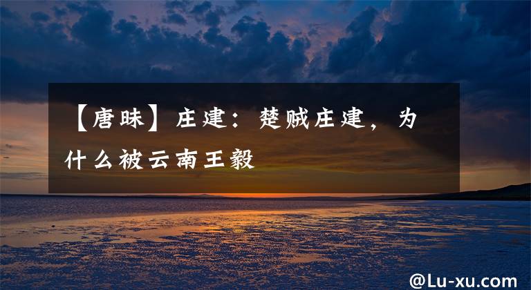 【唐昧】庄建:楚贼庄建,为什么被云南王毅