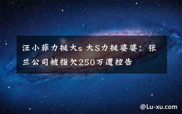 汪小菲力挺大s 大S力挺婆婆:张兰公司被指欠250万遭控告