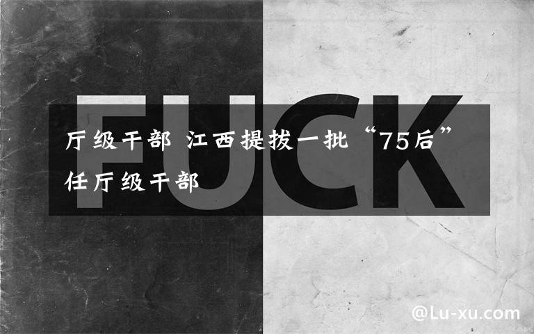 厅级干部 江西提拔一批“75后”任厅级干部
