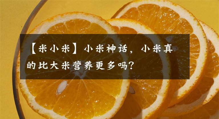 【米小米】小米神话,小米真的比大米营养更多吗?