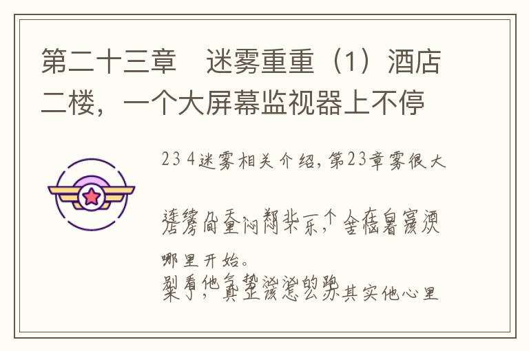 第二十三章 迷雾重重(1)酒店二楼,一个大屏幕监视器上不停闪烁