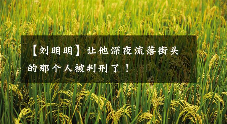 【刘明明】让他深夜流落街头的那个人被判刑了!