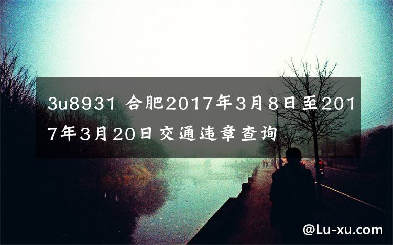 3u8931 合肥2017年3月8日至2017年3月20日交通违章查询