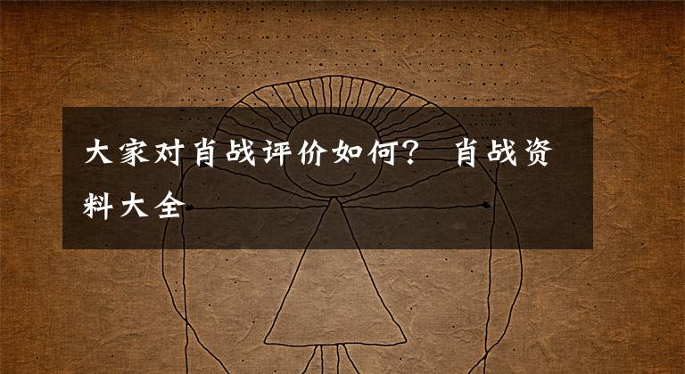 大家对肖战评价如何? 肖战资料大全