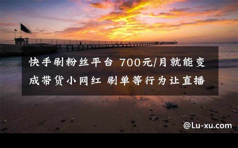 快手刷粉丝平台 700元/月就能变成带货小网红 刷单等行为让直播变得鱼龙混杂