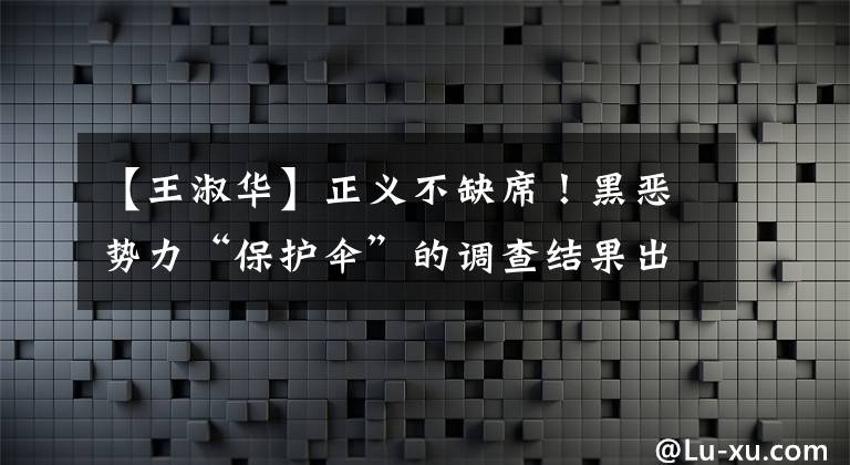 【王淑华】正义不缺席！黑恶势力“保护伞”的调查结果出来了