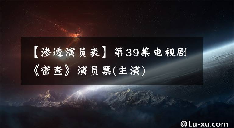 【渗透演员表】第39集电视剧《密查》演员票(主演)