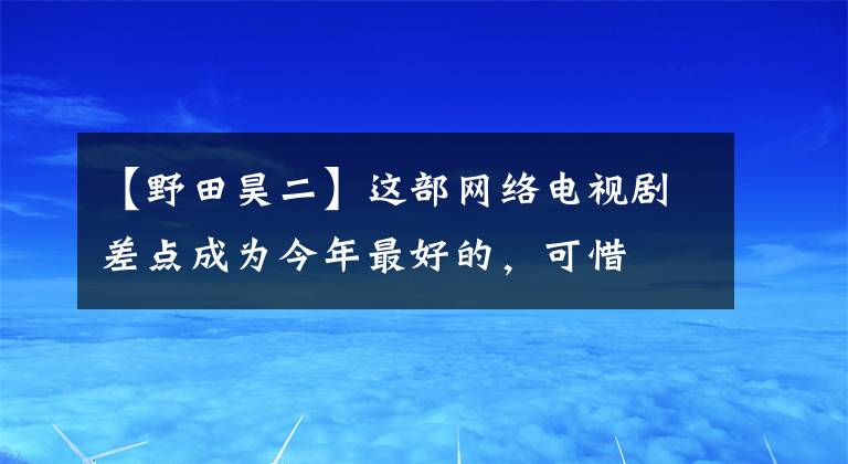 【野田昊二】这部网络电视剧差点成为今年最好的,可惜