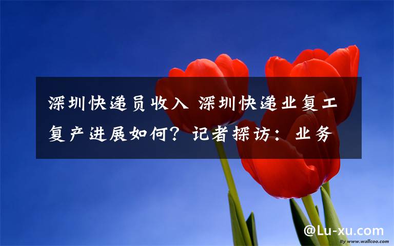 深圳快递员收入 深圳快递业复工复产进展如何?记者探访:业务量增速超去年同期