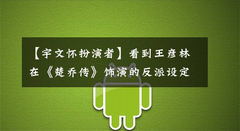 【宇文怀扮演者】看到王彦林在《楚乔传》饰演的反派设定宇文品,亲妈都和他闹翻了。
