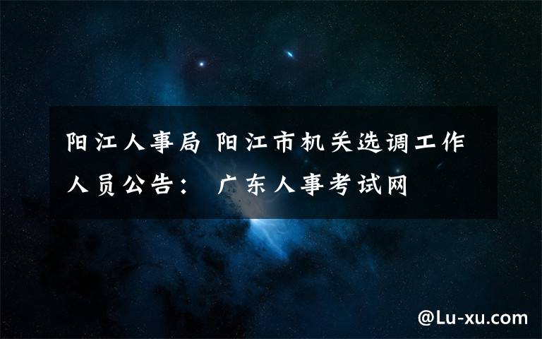 阳江人事局 阳江市机关选调工作人员公告: 广东人事考试网