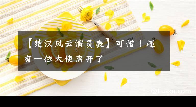 【楚汉风云演员表】可惜！还有一位大使离开了