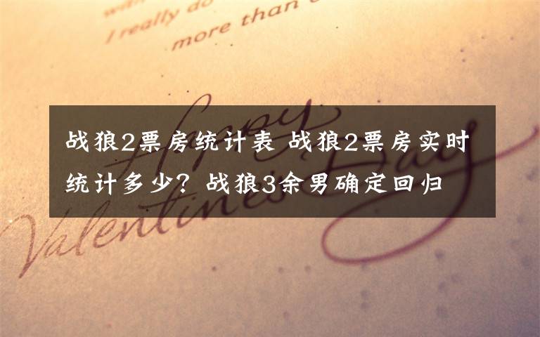 战狼2票房统计表 战狼2票房实时统计多少?战狼3余男确定回归