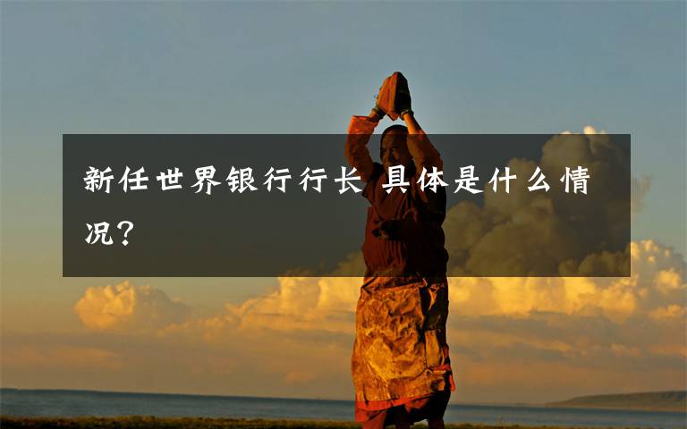 新任世界银行行长 具体是什么情况？