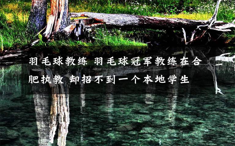 羽毛球教练 羽毛球冠军教练在合肥执教 却招不到一个本地学生