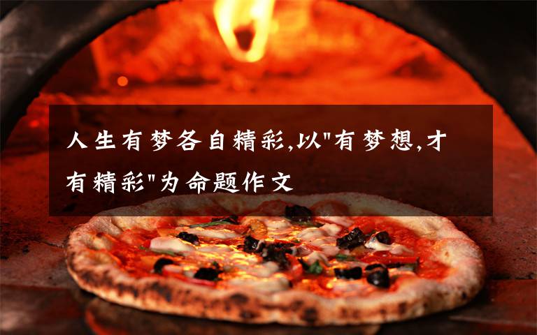 人生有梦各自精彩,以