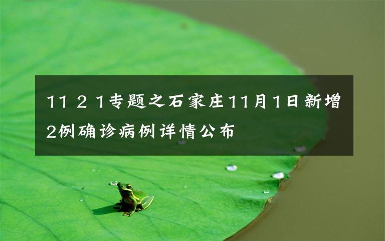 11 2 1专题之石家庄11月1日新增2例确诊病例详情公布