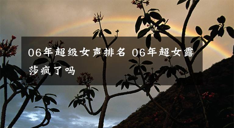 06年超级女声排名 06年超女露莎疯了吗