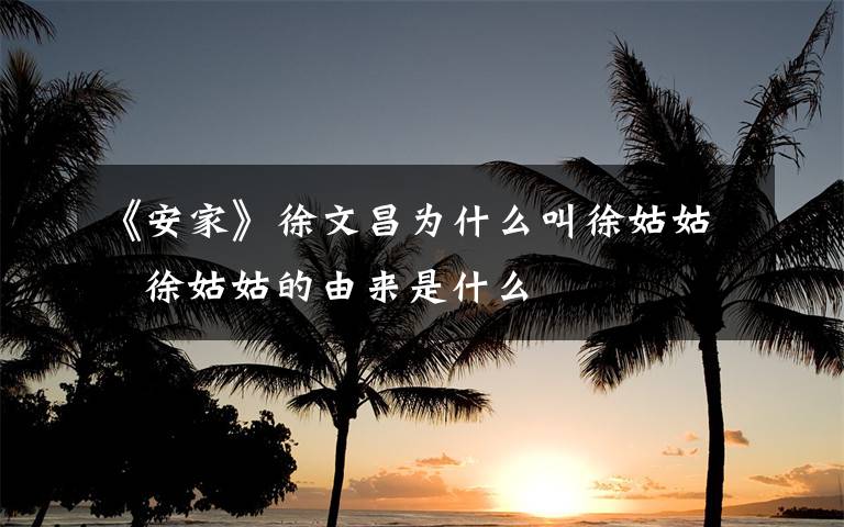 《安家》徐文昌为什么叫徐姑姑   徐姑姑的由来是什么