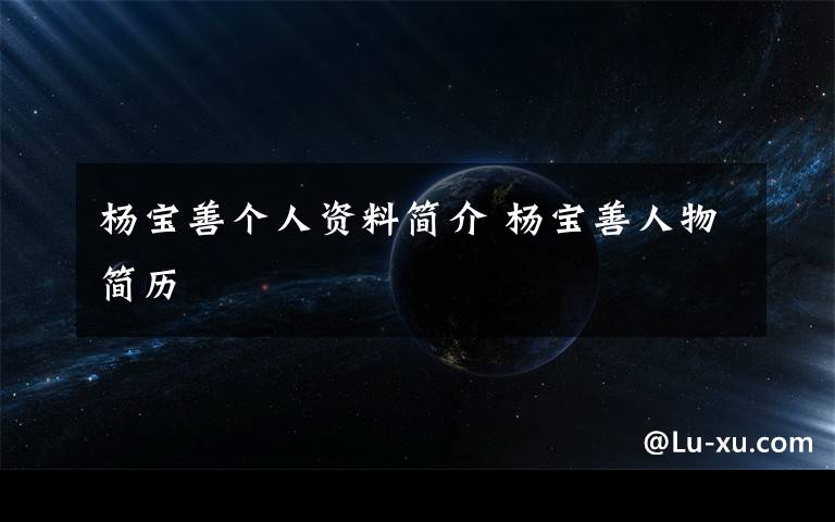 杨宝善个人资料简介 杨宝善人物简历