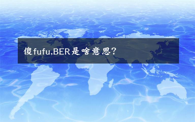 傻fufu,BER是啥意思?