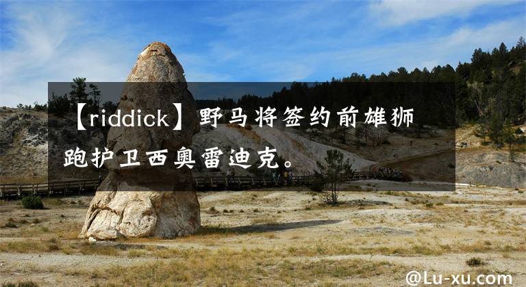 【riddick】野马将签约前雄狮跑护卫西奥雷迪克。