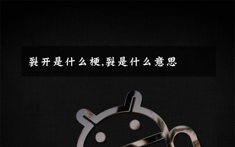 裂开是什么梗,裂是什么意思