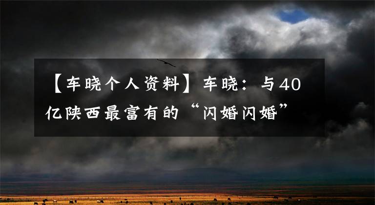 【车晓个人资料】车晓:与40亿陕西最富有的“闪婚闪婚”一起,现年38岁的“仆人”无法辨认。