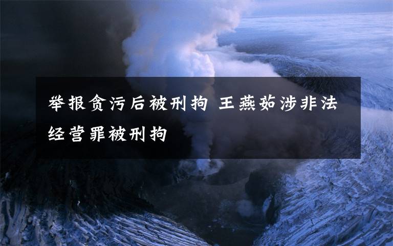 举报贪污后被刑拘 王燕茹涉非法经营罪被刑拘